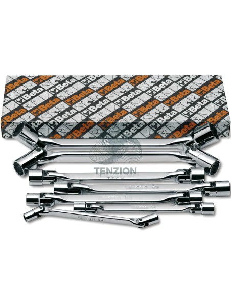 Set 8 Chiavi A Bussola Poligonale Snodata Doppia 6x7-20x22mm