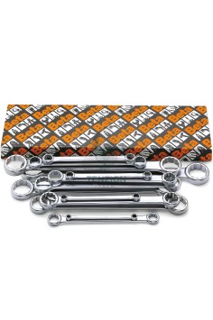Set 13 Chiavi Poligonali Doppie Diritte Cromate 6x7-30x32mm