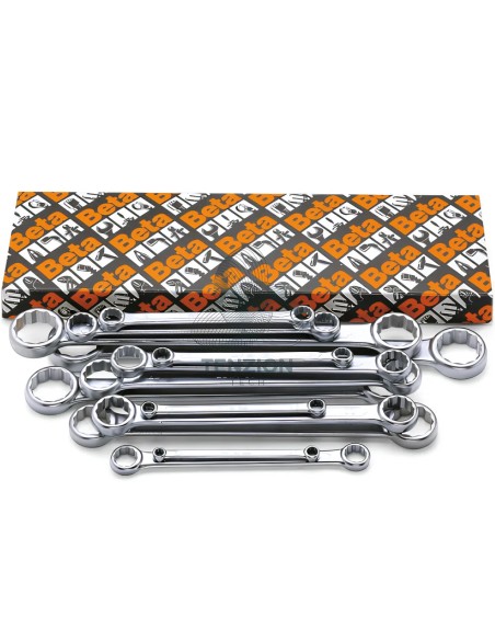 Set 13 Chiavi Poligonali Doppie Diritte Cromate 6x7-30x32mm