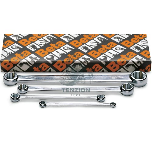 Set 4 Chiavi Poligonali Doppie Diritte Cromate Per Viti Con Profilo Torx E6xE8-E20xE24