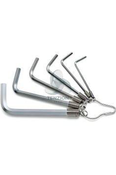 Set 6 Chiavi Maschio Esagonale Piegate Cromate 2,5-8mm Con Anello