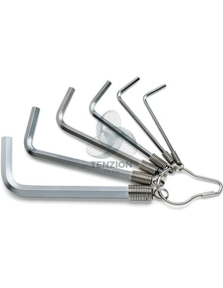 Set 6 Chiavi Maschio Esagonale Piegate Cromate 2,5-8mm Con Anello