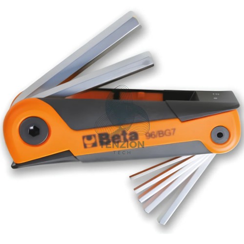 Set 7 Chiavi Maschio Esagonale Piegate Cromate 2,5-10mm Con Supporto