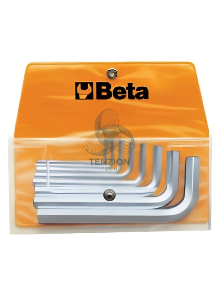Set 10 Chiavi Maschio Esagonale Piegate Cromate 1,5-12mm In Busta