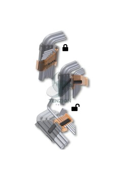 Set 9 Chiavi Maschio Esagonale Piegate Cromate 1,5-10mm Con Supporto 2