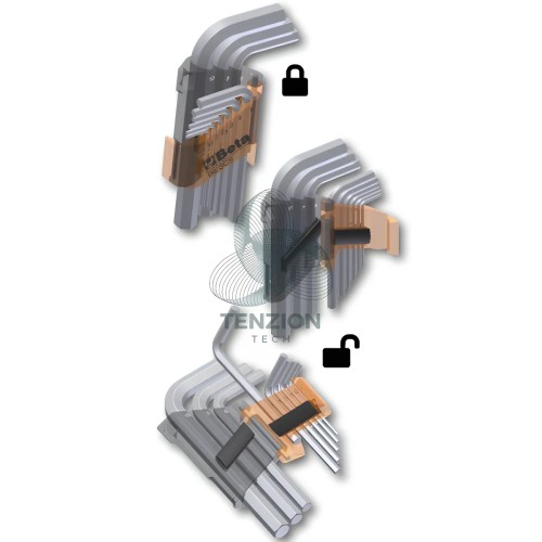 Set 9 Chiavi Maschio Esagonale Piegate Cromate 1,5-10mm Con Supporto