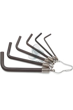 Set 6 Chiavi Maschio Esagonale Piegate Brunite 2,5-8mm Con Anello