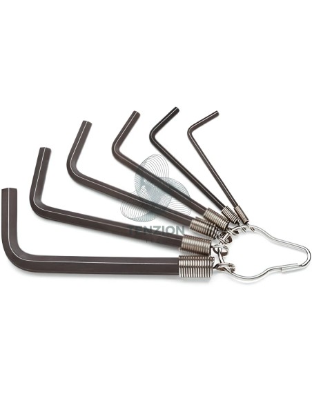 Set 6 Chiavi Maschio Esagonale Piegate Brunite 2,5-8mm Con Anello