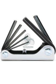 Set 7 Chiavi Maschio Esagonale Piegate Brunite 1,5-6mm Con Supporto