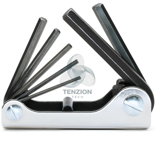 Set 7 Chiavi Maschio Esagonale Piegate Brunite 1,5-6mm Con Supporto
