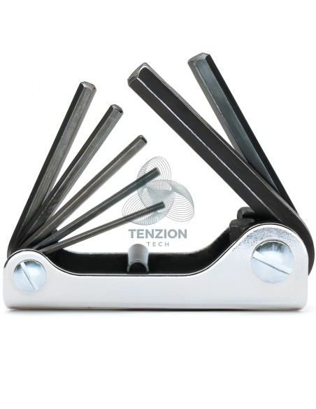 Set 7 Chiavi Maschio Esagonale Piegate Brunite 1,5-6mm Con Supporto