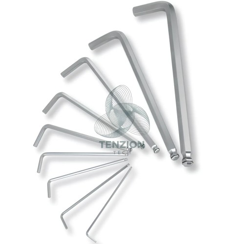 Set 9 Chiavi Maschio Esagonale Piegate Con Estremità Sferica Sistema Trattenimento Vite 1,5-10mm Con Supporto