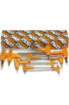 Set 10 Chiavi Maschio Esagonale Piegate Con Impugnatura Di Manovra 3/32"-3/8"
