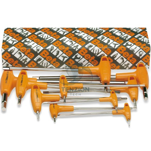 Set 10 Chiavi Maschio Esagonale Piegate Con Impugnatura Di Manovra 3/32"-3/8"