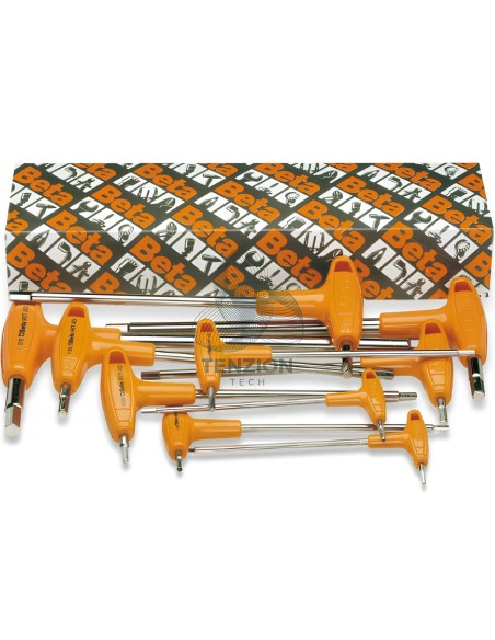 Set 10 Chiavi Maschio Esagonale Piegate Con Impugnatura Di Manovra 3/32"-3/8"