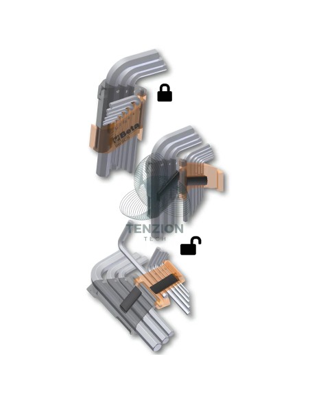 Set 8 Chiavi Maschio Piegate Con Estremità Sferica Per Viti Con Impronta Torx T9-T40 Con Supporto