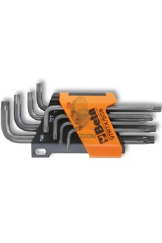 Set 8 Chiavi Maschio Piegate Per Viti Con Impronta Tamper Resistant Torx T9-T40 Con Supporto
