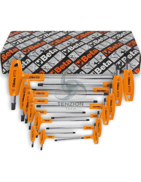 Set 13 Chiavi Maschio Piegate Torx Con Impugnatura T6-T50