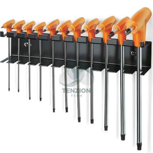 Set 11 Chiavi Maschio Piegate Torx Con Impugnatura T8-T50 Su Supporto