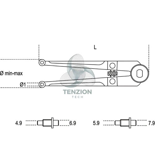 Chiave A Compasso Con Naselli Tondi Ø18-100mm