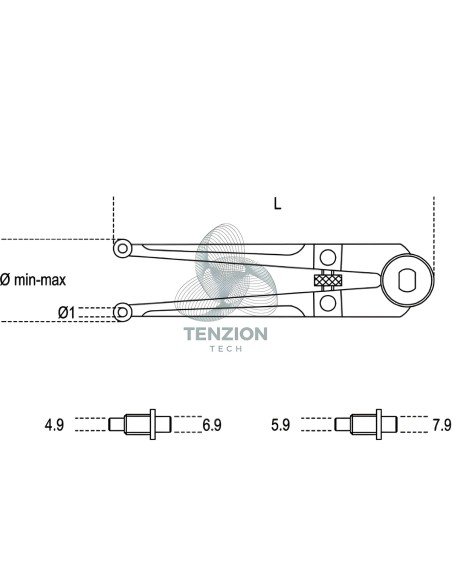 Chiave A Compasso Con Naselli Tondi Ø18-100mm