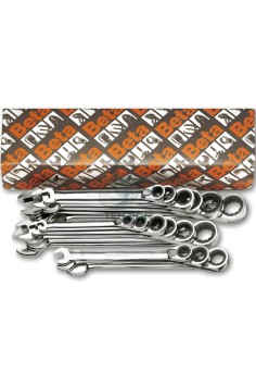 Set 15 Chiavi Combinate A Cricchetto Reversibili 6-22mm