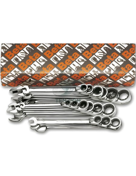 Set 15 Chiavi Combinate A Cricchetto Reversibili 6-22mm