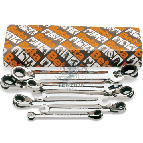 Set 8 Chiavi Combinate A Cricchetto Reversibili 5/16"-3/4"