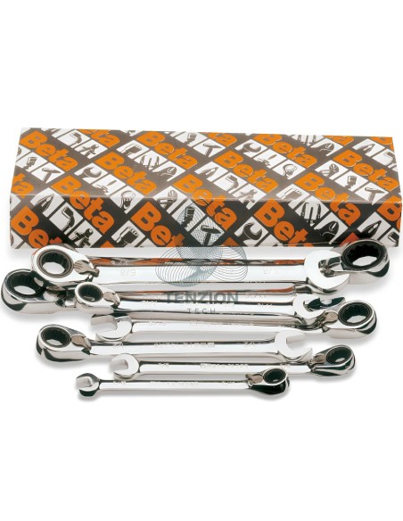 Set 8 Chiavi Combinate A Cricchetto Reversibili 5/16"-3/4"