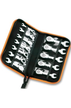 Set 12 Chiavi Combinate A Cricchetto Dritte Corte 8-19mm In Busta