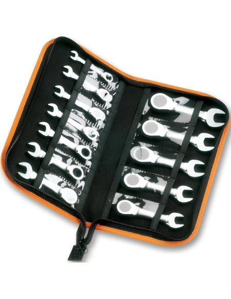 Set 12 Chiavi Combinate A Cricchetto Dritte Corte 8-19mm In Busta