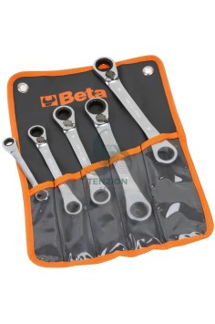 Set 5 Chiavi Poligonali Doppie Piegate 15° A Cricchetto Reversibili 8x10-17x19mm In Busta 2