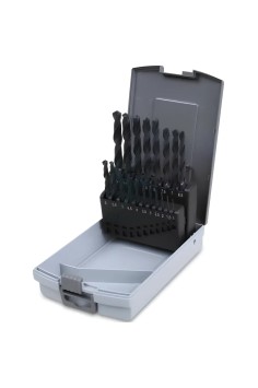 Set 25 Punte Elicoidali Cilindriche HSS Serie Corta Ø1-13x0,5mm