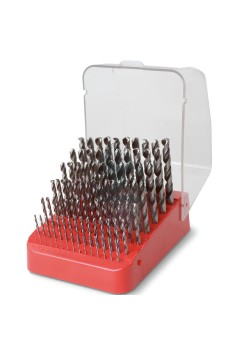Set 91 Punte Elicoidali Cilindriche HSS Serie Corta Lucide Ø1-10x0,10mm