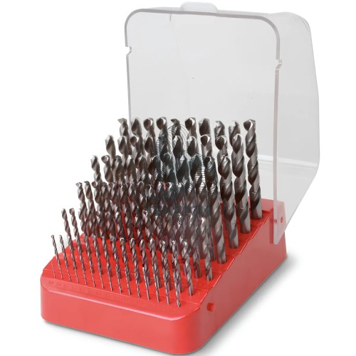 Set 91 Punte Elicoidali Cilindriche HSS Serie Corta Lucide Ø1-10x0,10mm