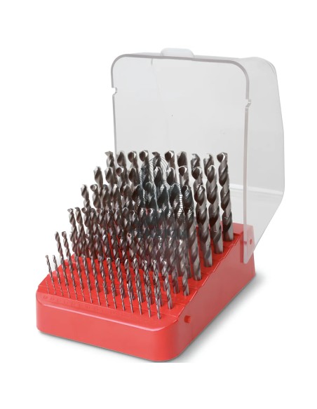 Set 91 Punte Elicoidali Cilindriche HSS Serie Corta Lucide Ø1-10x0,10mm