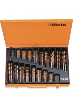 Set 116 Punte Elicoidali Cilindriche HSS-Tin Serie Corta Ø1-10mm