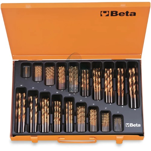 Set 116 Punte Elicoidali Cilindriche HSS-Tin Serie Corta Ø1-10mm