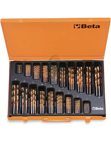 Set 116 Punte Elicoidali Cilindriche HSS-Tin Serie Corta Ø1-10mm