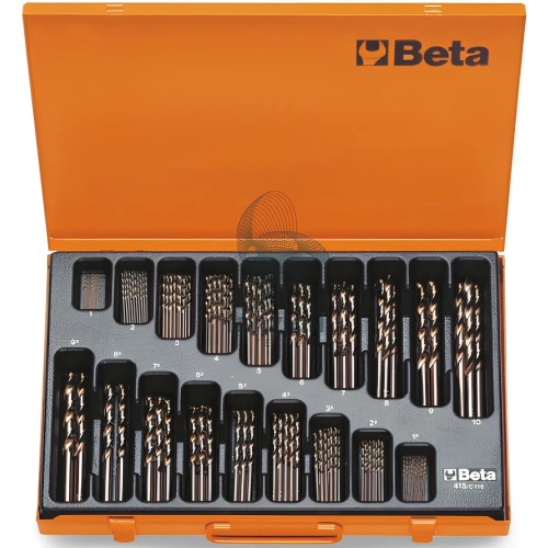 Set 116 Punte Elicoidali Cilindriche HSS-Co 8% Serie Corta Ø1-10mm