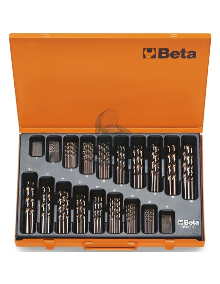 Set 116 Punte Elicoidali Cilindriche HSS-Co 8% Serie Corta Ø1-10mm
