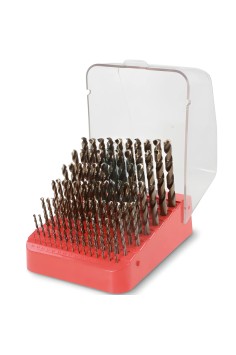 Set 91 Punte Elicoidali Cilindriche HSS-Co 8% Serie Corta Ø1-10x0,10mm