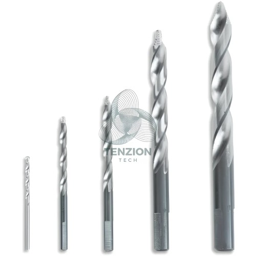 Set 25 Punte Elicoidali Cilindriche HSS Geometria Punta A Gradino Ø1-13x0,5mm
