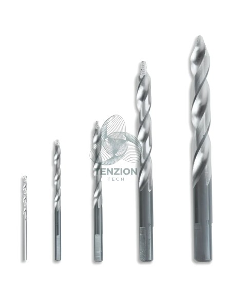 Set 25 Punte Elicoidali Cilindriche HSS Geometria Punta A Gradino Ø1-13x0,5mm