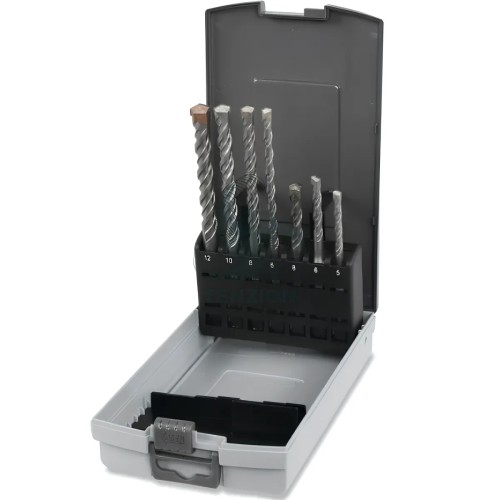 Set 7 Punte Per Muratura Corpo Fresato Placchetta Metallo Duro Ø5-12mm