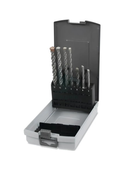 Set 7 Punte Per Muratura Corpo Fresato Placchetta Metallo Duro Ø5-12mm