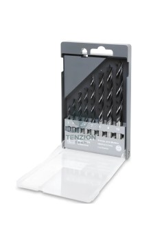 Set 8 Punte Elicoidali Cilindriche Per Legno 2 Taglienti Punta Guida Serie Corta 3-10mm