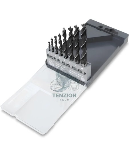 Set 8 Punte Elicoidali Cilindriche Per Legno 2 Taglienti Punta Guida Serie Corta 3-10mm