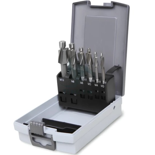 Set 6 Svasatori Con Perno Guida Grado Fine HSS M3-M10