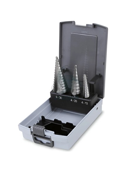 Set 3 Frese Coniche A Gradino HSS Ø4-30mm